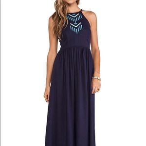 Anthropologie Navy Blue Maxi Dress Size XS